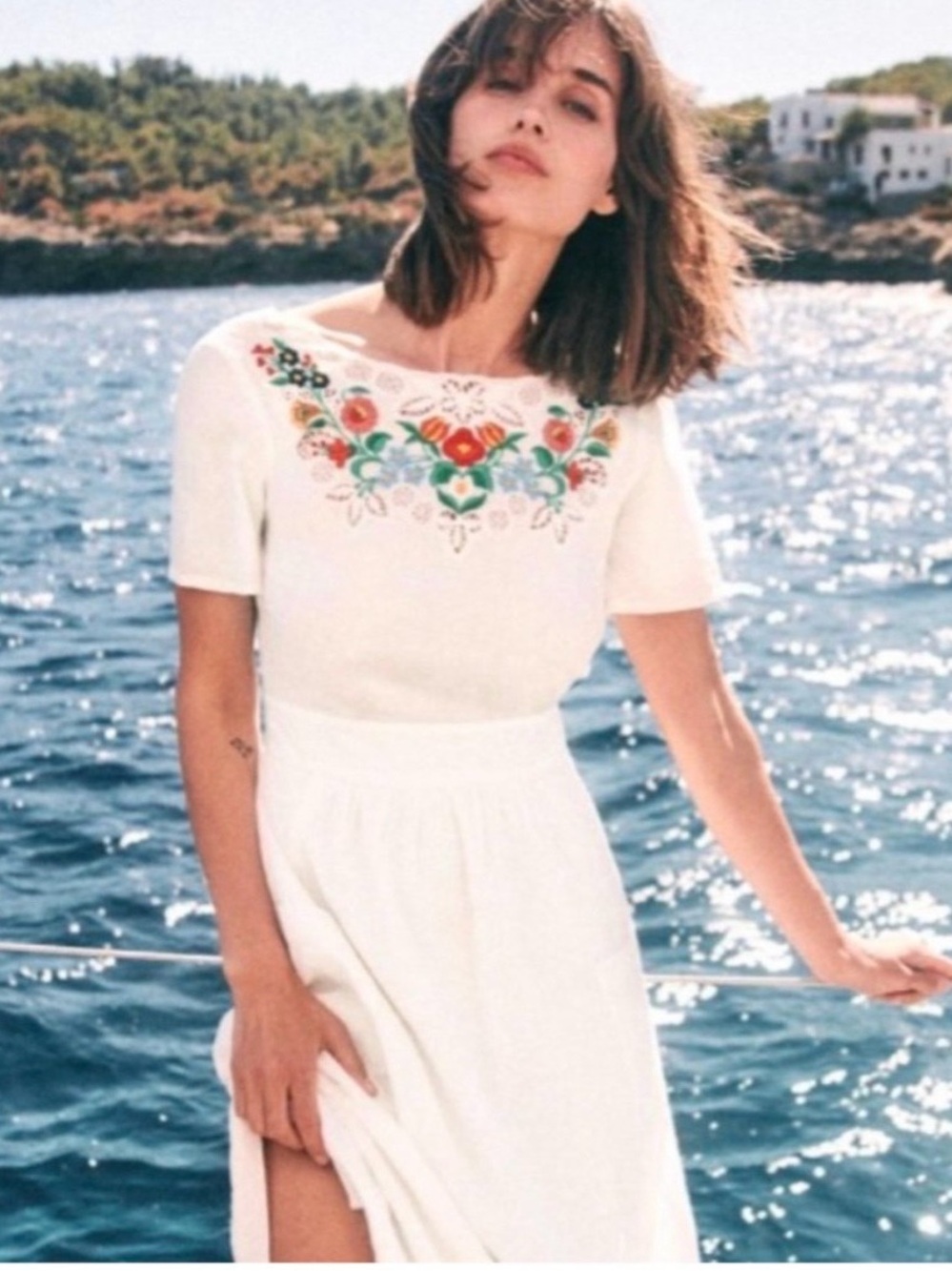 Sezane Odalie Dress Embroidered Floral FR 36/US 4